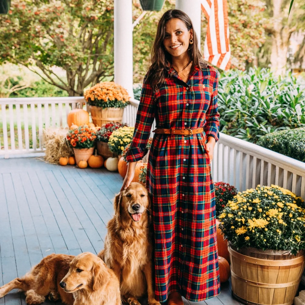 Kiel James Patrick Flannel Button down Maxi dress - Picture 1 of 7